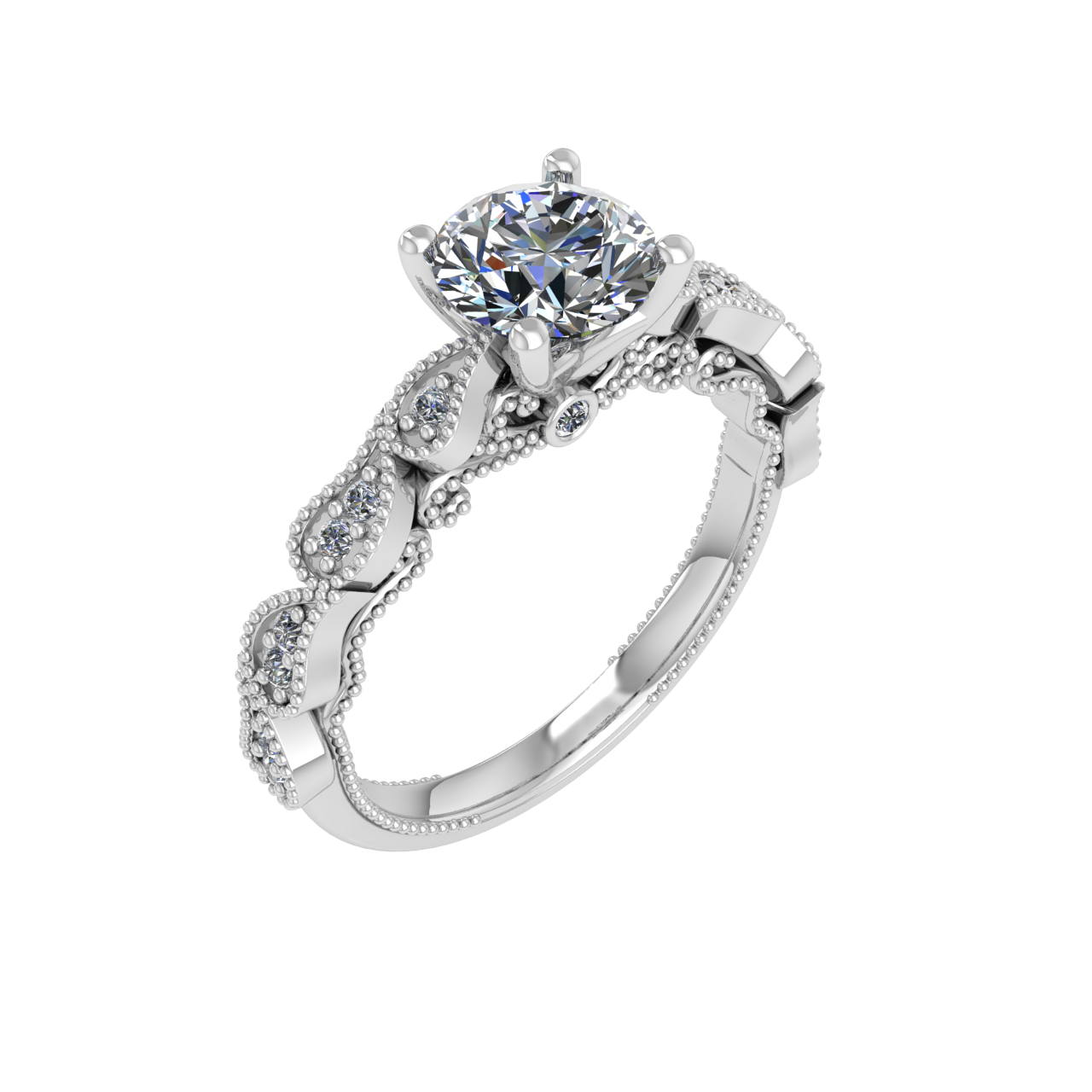 DESIGNER 6.50mm ROUND ENGAGEMENT RING